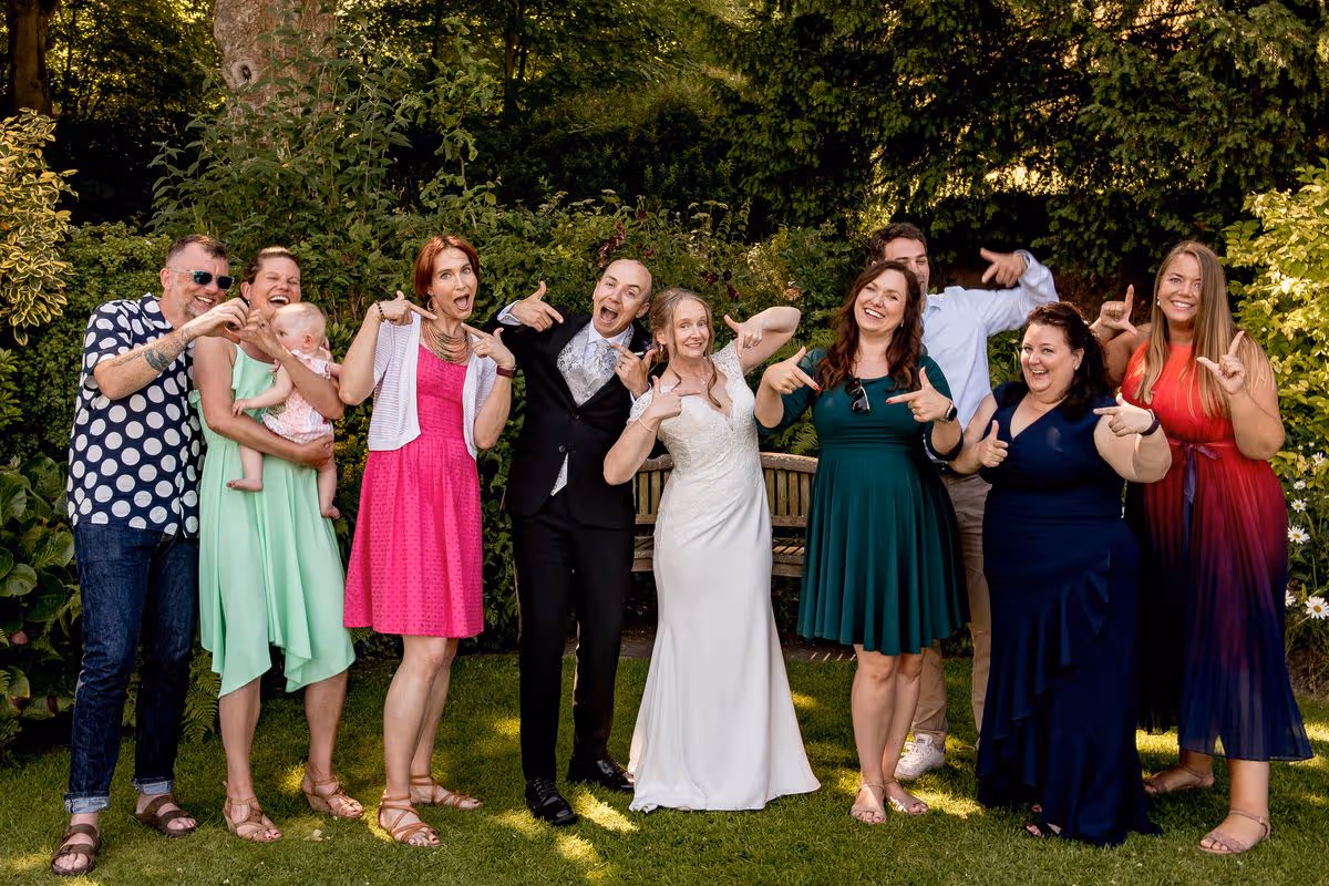 Flash Pack group at our wedding celebration in the UK